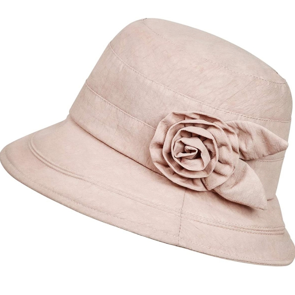 Summer hat bucket hat with rose wide brim sun hat